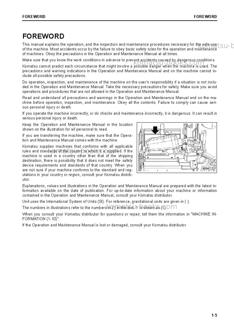 Komatsu gd655-7jpn-for n. america Operation manual cover Page 7