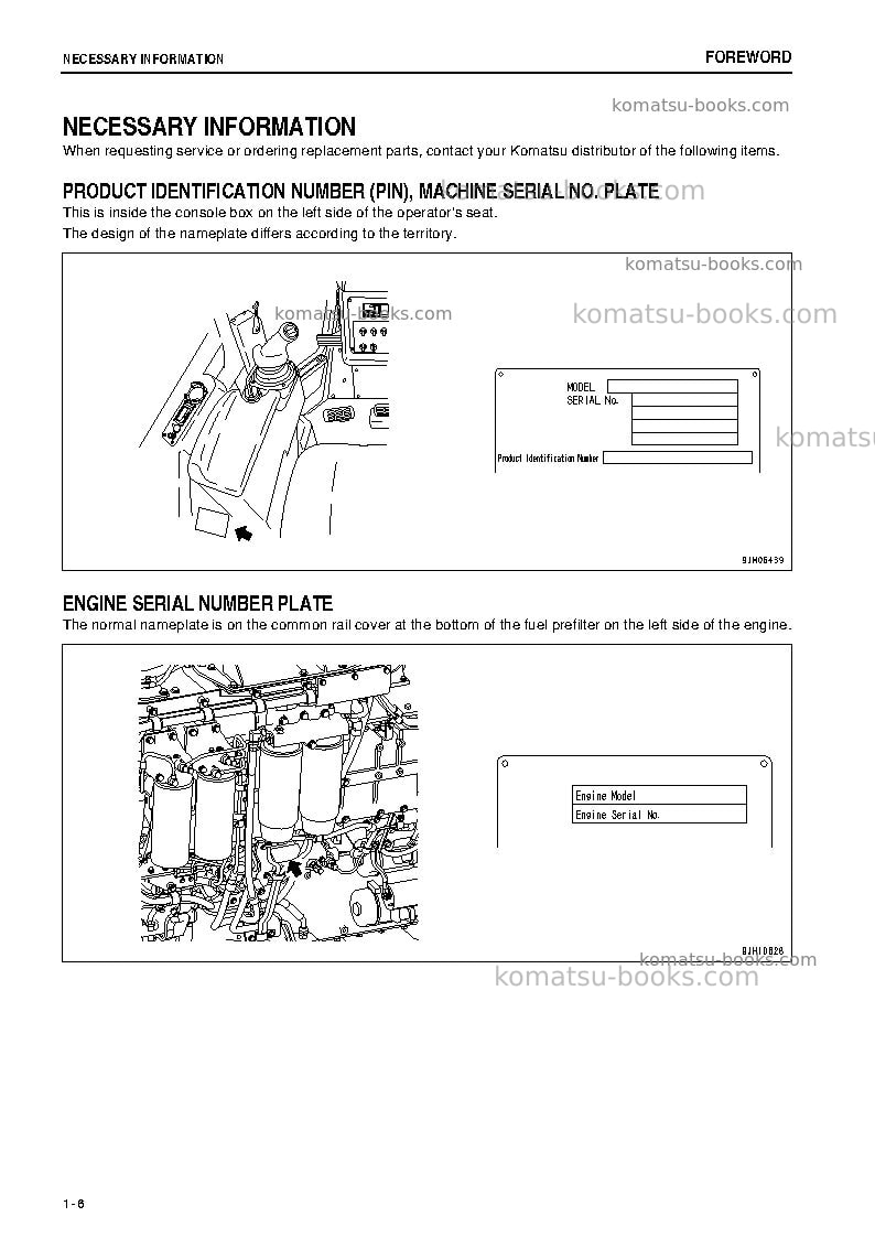 Komatsu d475a-5jpn-e0, one-way steering lever Operation manual cover Page 7