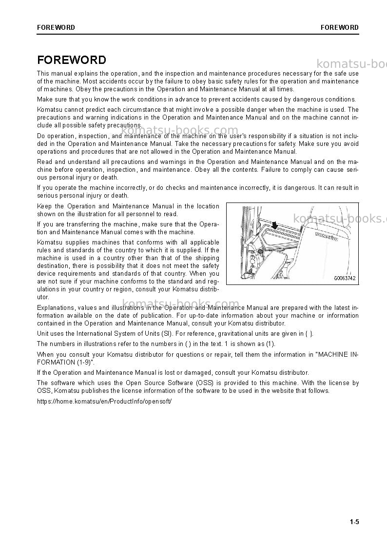 Komatsu wa475-10jpn Operation manual cover Page 7 Komatsu wa475-10jpn Operation manual cover Page 7