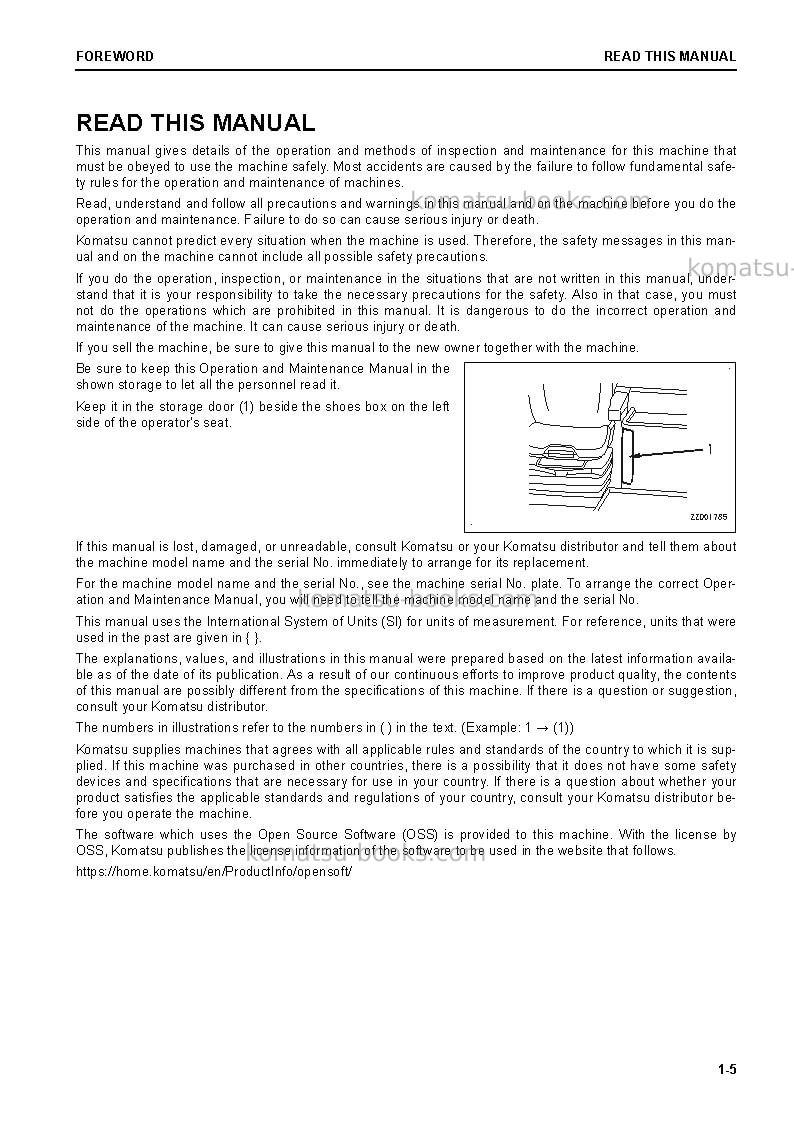 Komatsu wa380-8jpn Operation manual cover Page 7 Komatsu wa380-8jpn Operation manual cover Page 7