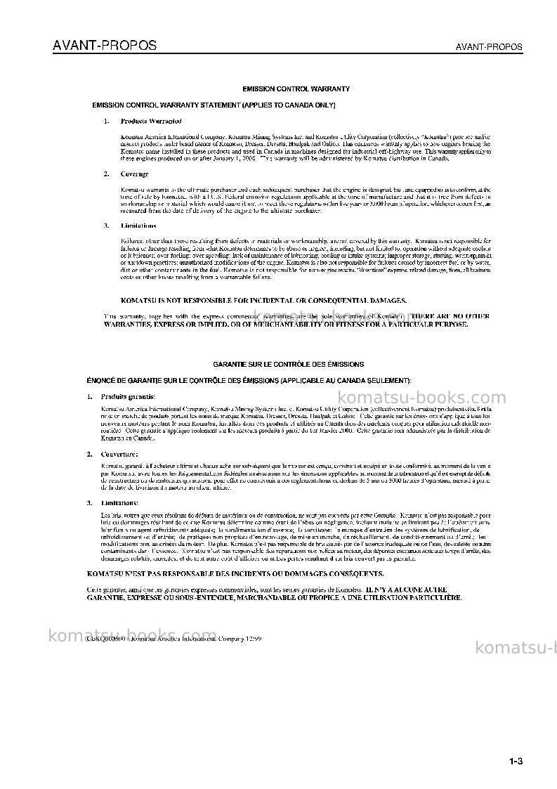 Komatsu pc160lc-7jpn Manuel d'utilisation couverture Page 7 Komatsu pc160lc-7jpn Manuel d'utilisation couverture Page 7
