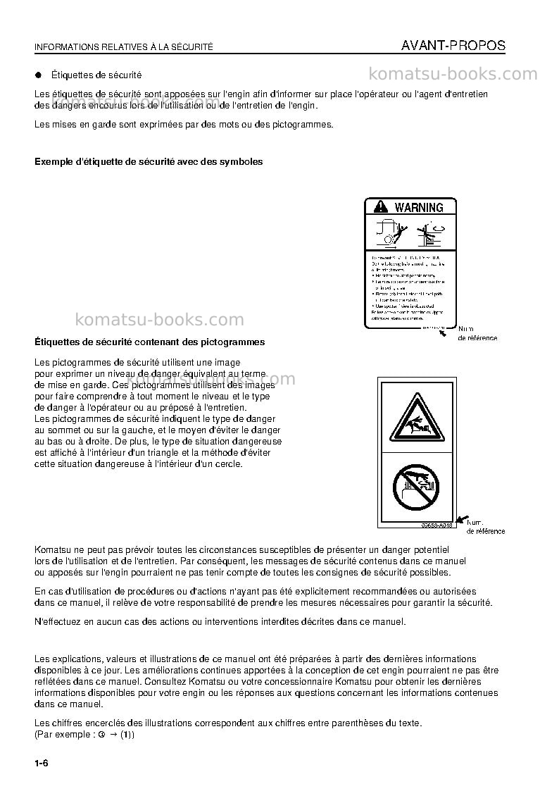 Komatsu d85px-15jpn Manuel d'utilisation couverture Page 7 Komatsu d85px-15jpn Manuel d'utilisation couverture Page 7