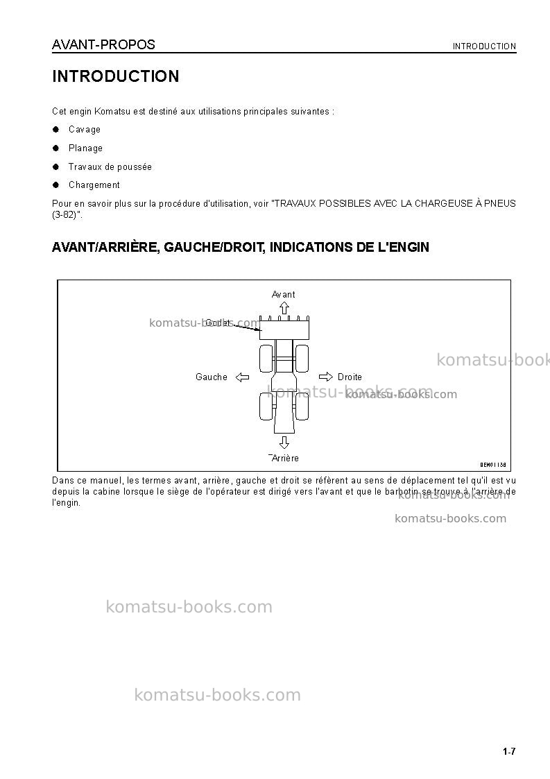 Komatsu wa150l-5jpn Manuel d'utilisation couverture Page 7 Komatsu wa150l-5jpn Manuel d'utilisation couverture Page 7