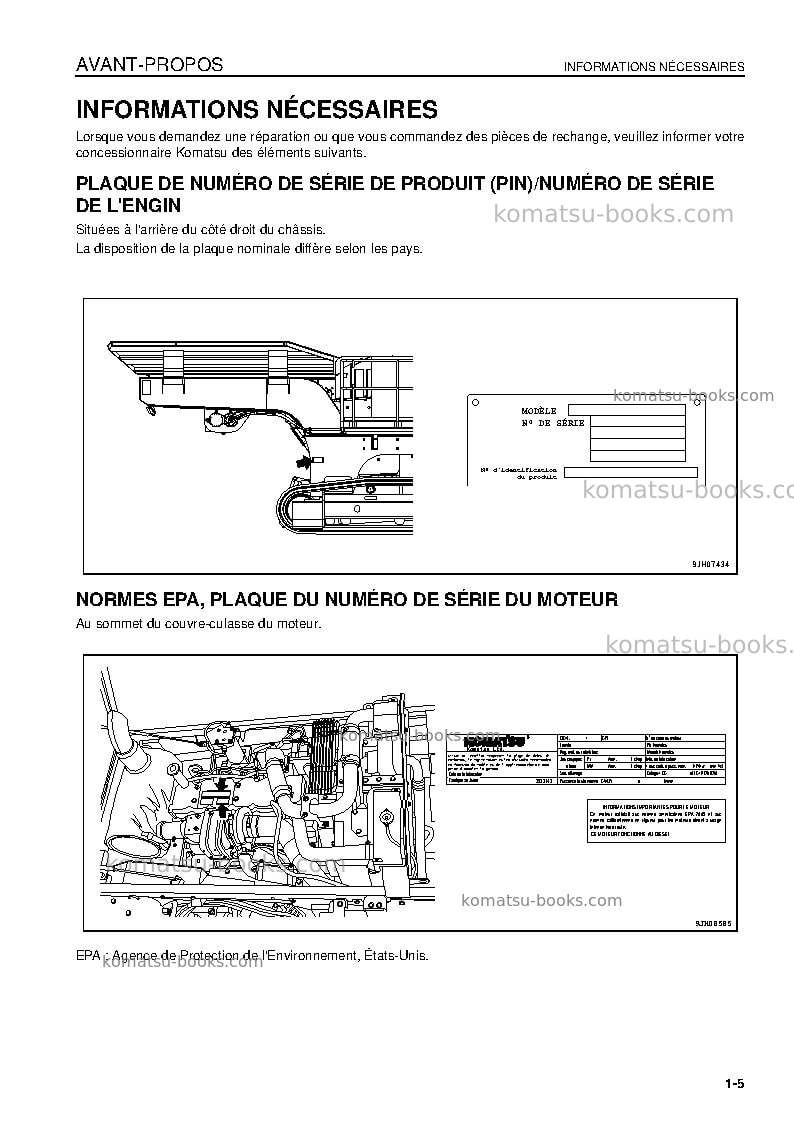 Komatsu br380jg-1jpn-e0 Manuel d'utilisation couverture Page 7