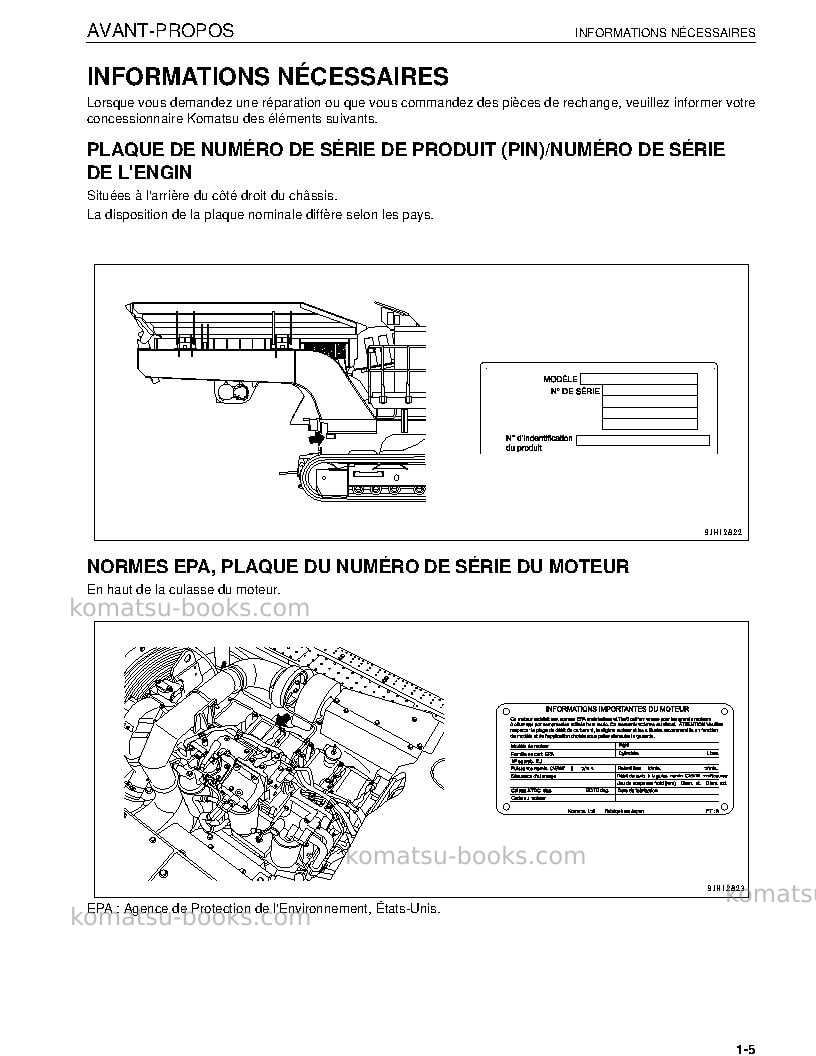 Komatsu br580jg-1jpn Manuel d'utilisation couverture Page 7