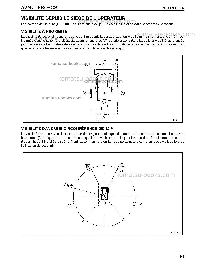 Komatsu d475a-5jpn-e0 Manuel d'utilisation couverture Page 7 Komatsu d475a-5jpn-e0 Manuel d'utilisation couverture Page 7