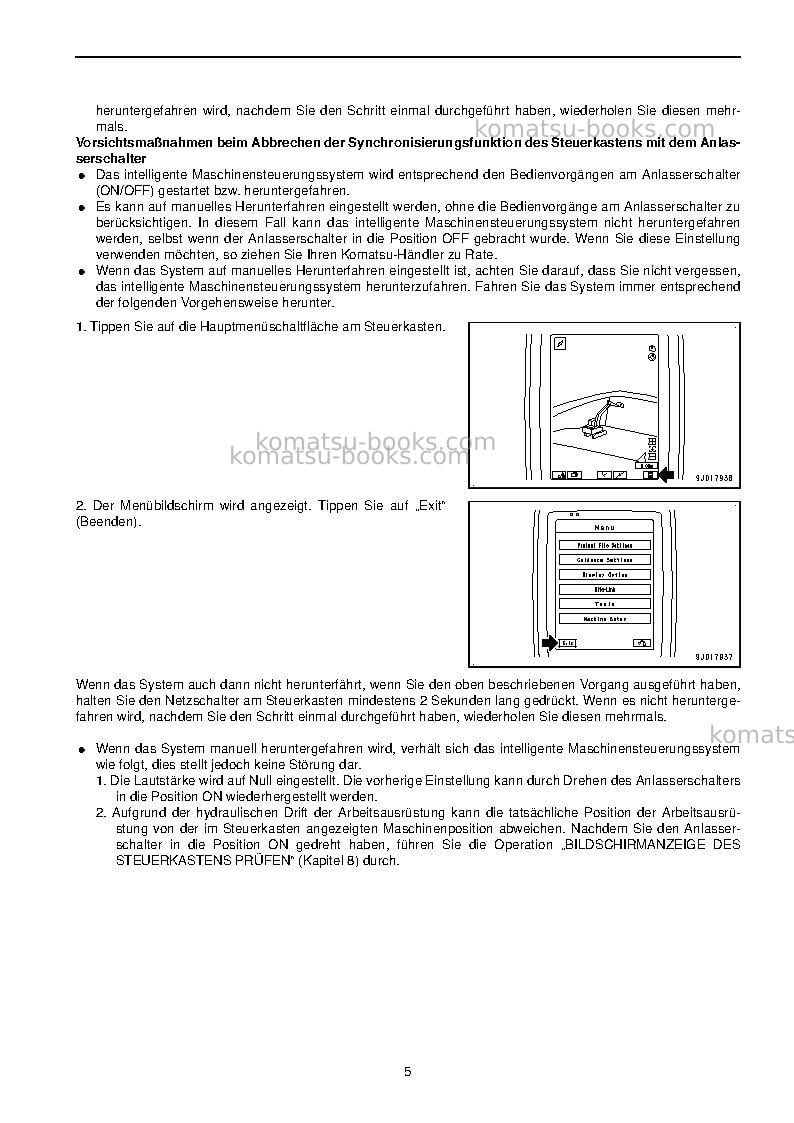 Komatsu pc210lci-10gbr Operation manual cover Page 7