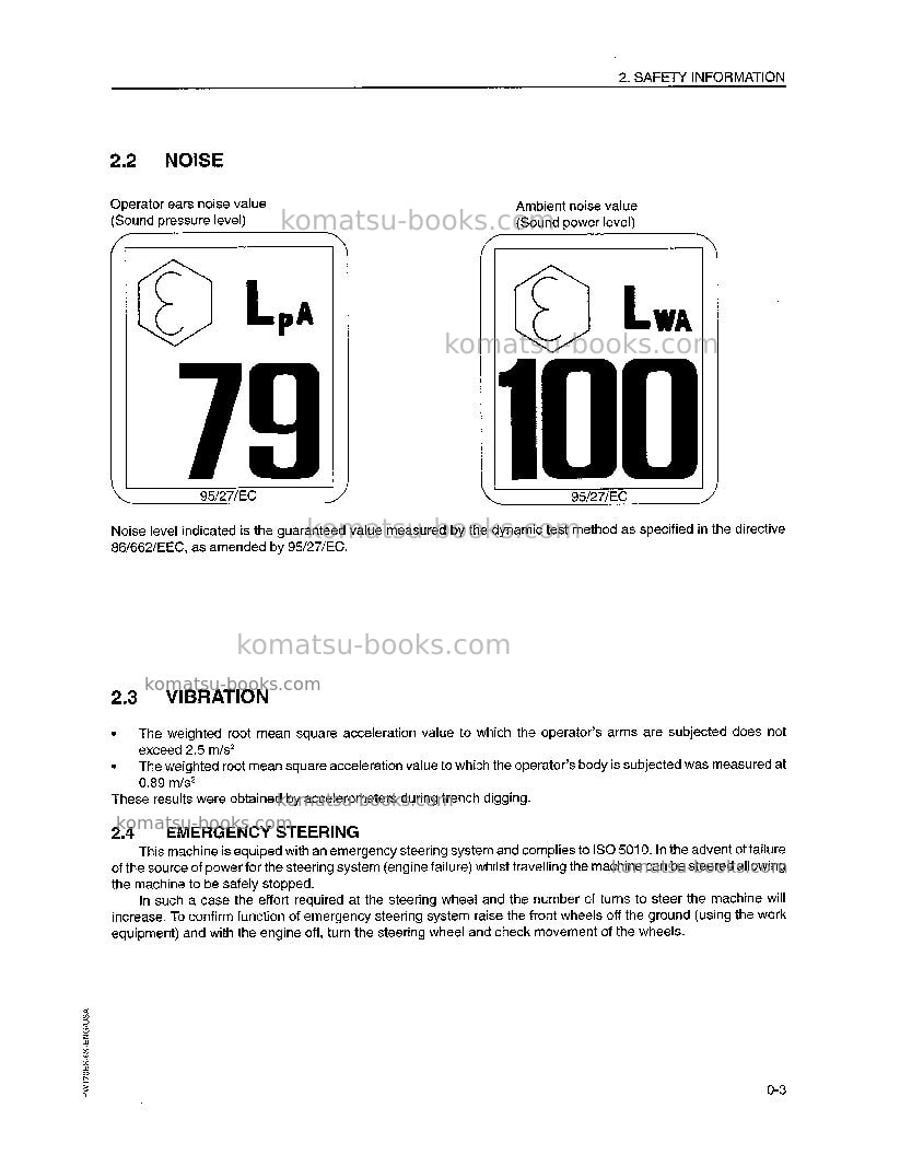 Komatsu pw170es-6gbr-k Operation manual cover Page 7