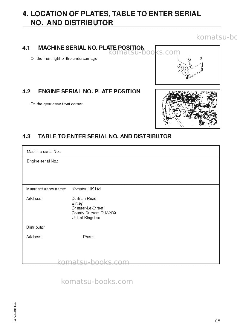 Komatsu pw150es-6gbr-k Operation manual cover Page 7