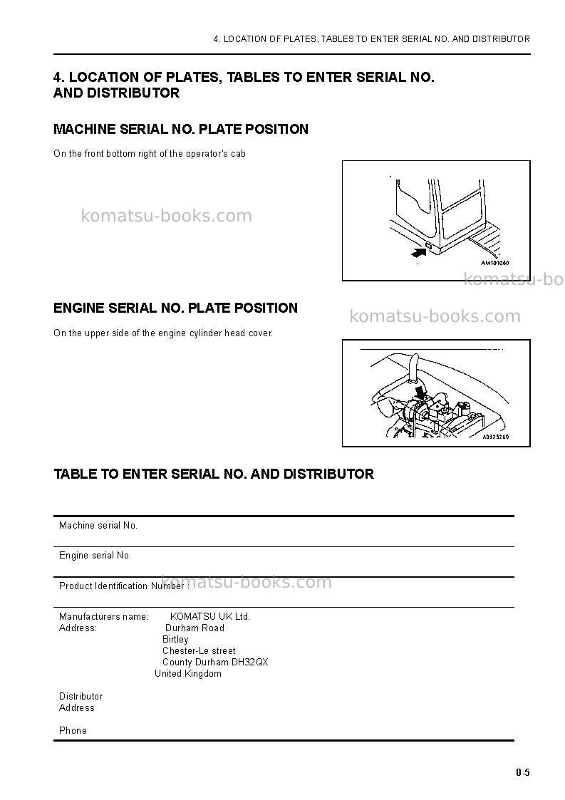 Komatsu pc130-6gbr-k Operation manual cover Page 7 Komatsu pc130-6gbr-k Operation manual cover Page 7
