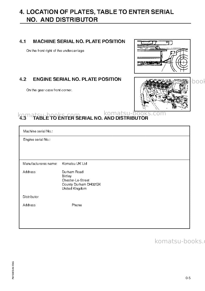 Komatsu pw130es-6gbr-k Operation manual cover Page 7