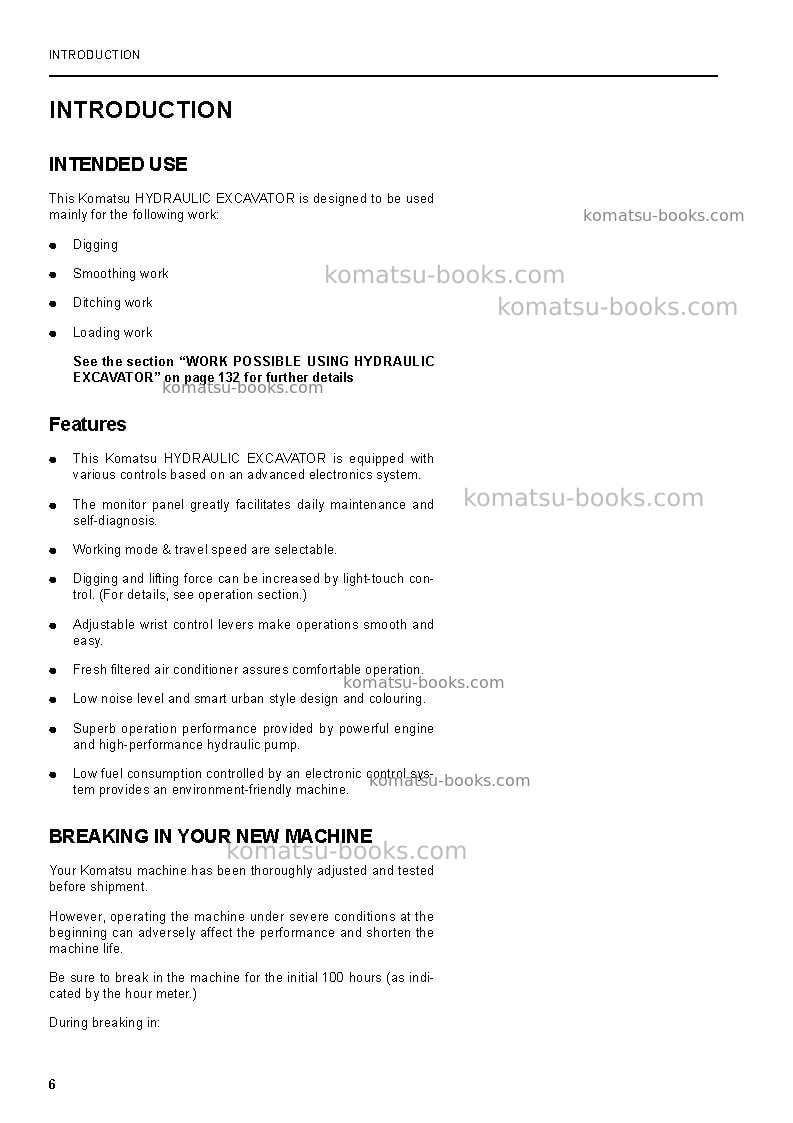 Komatsu pw130es-6gbr-k Operation manual cover Page 7