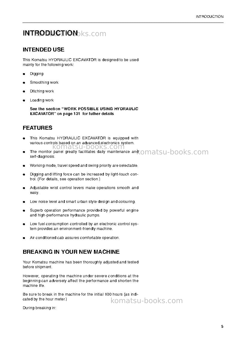 Komatsu pc450-6gbr-k Operation manual cover Page 7