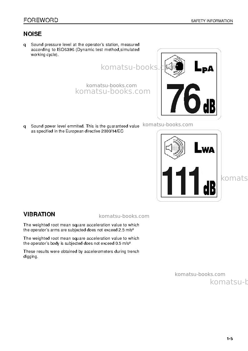 Komatsu pc750lc-7gbr-k Operation manual cover Page 7 Komatsu pc750lc-7gbr-k Operation manual cover Page 7