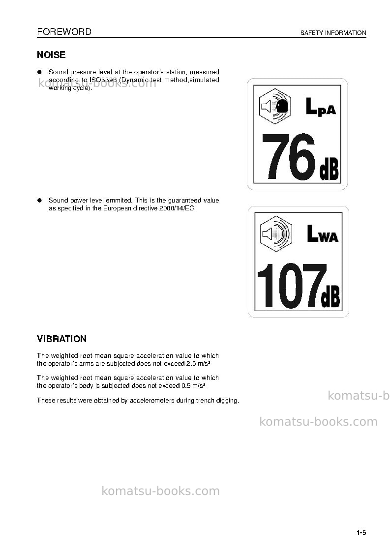 Komatsu pc450lc-7gbr-k Operation manual cover Page 7 Komatsu pc450lc-7gbr-k Operation manual cover Page 7