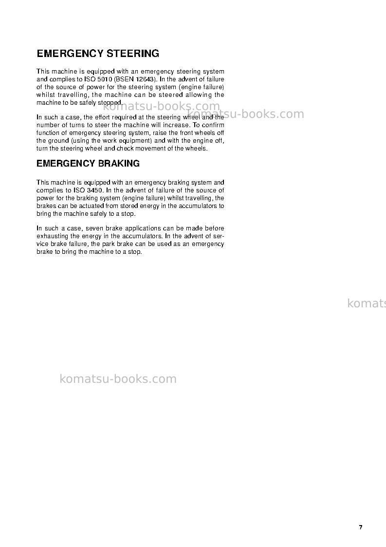 Komatsu pw220-7gbr-material handler Operation manual cover Page 7 Komatsu pw220-7gbr-material handler Operation manual cover Page 7