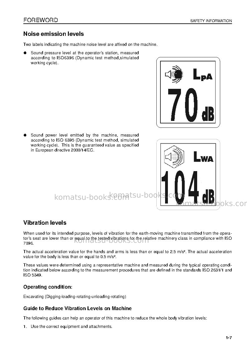 Komatsu pc290nlc-8gbr Operation manual cover Page 7 Komatsu pc290nlc-8gbr Operation manual cover Page 7