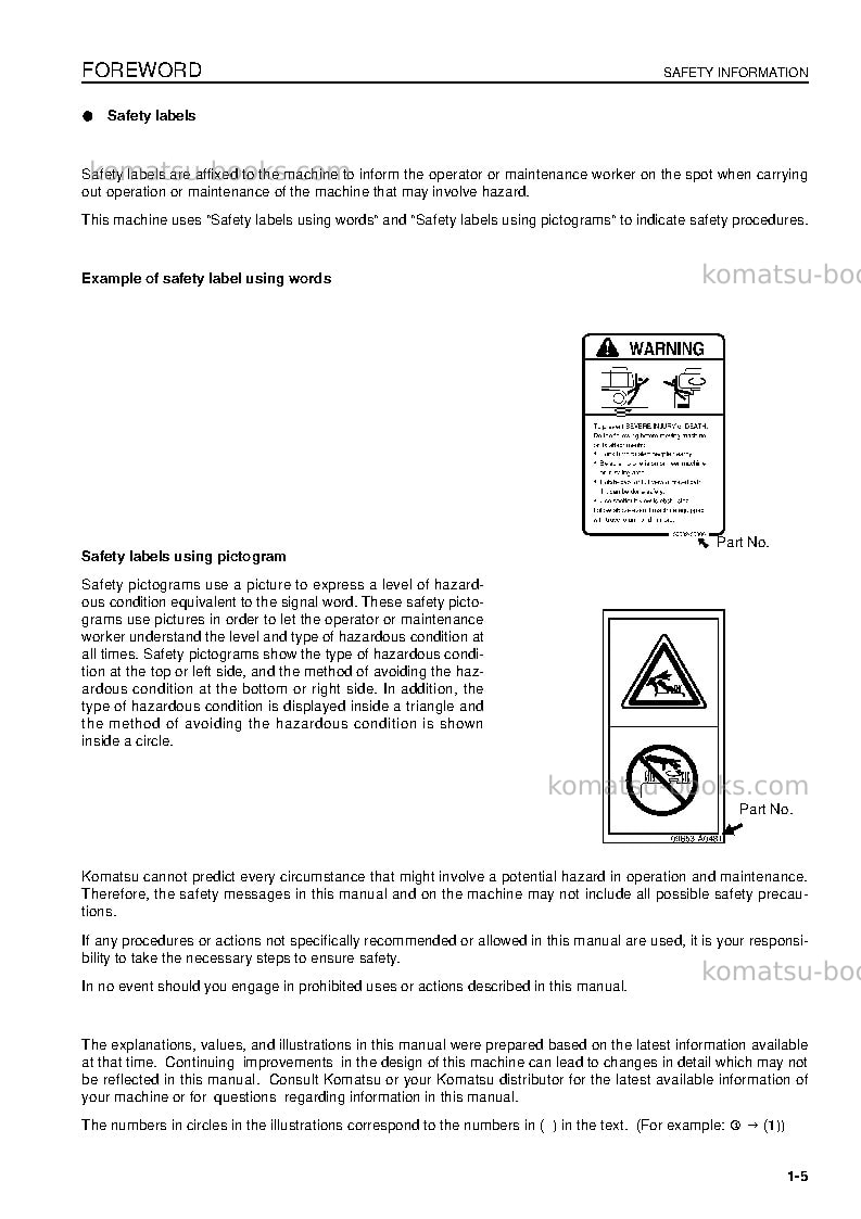 Komatsu pc160lc-7gbr-tier 3 Operation manual cover Page 7