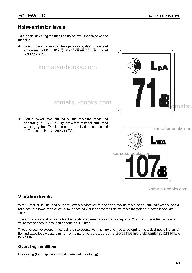 Komatsu pc450-8gbr Operation manual cover Page 7 Komatsu pc450-8gbr Operation manual cover Page 7