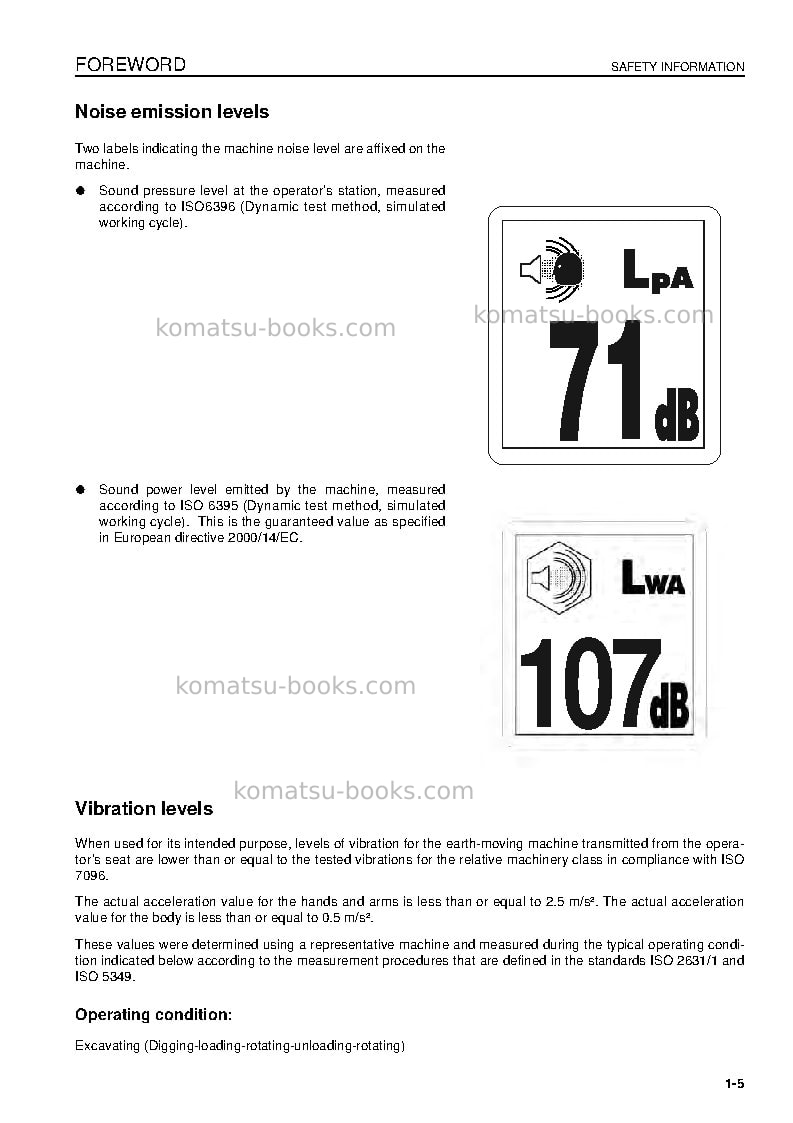 Komatsu pc450-8gbr Operation manual cover Page 7