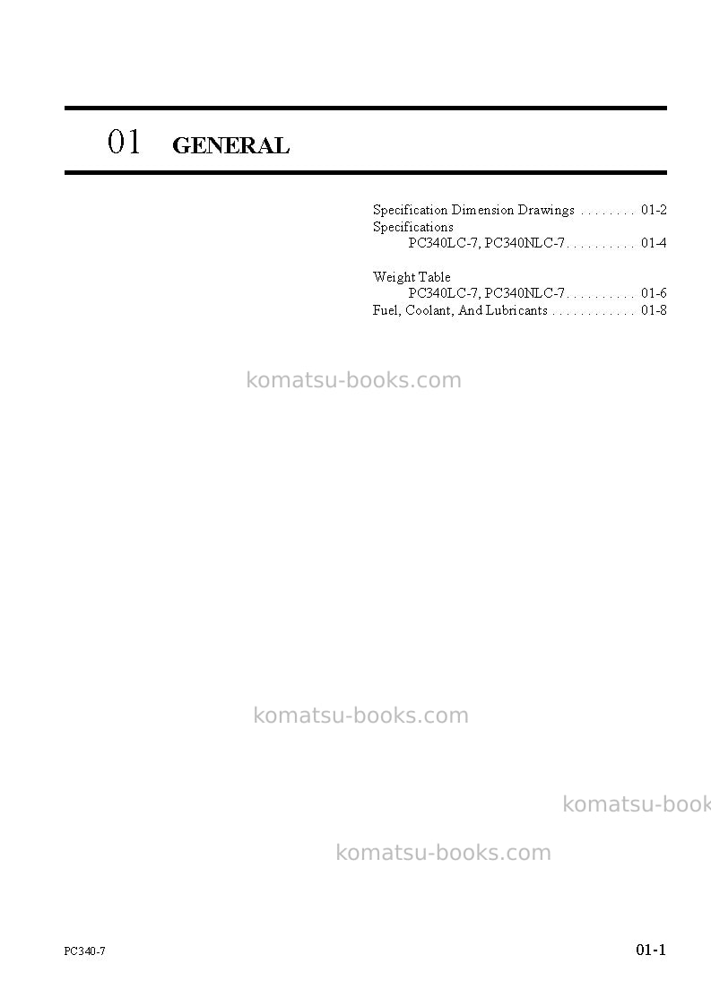 Komatsu pc340lc-7gbr-k Repair & maintenance cover Page 7