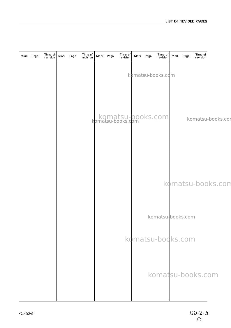 Komatsu pc750lc-6gbr-1 Repair & maintenance cover Page 7