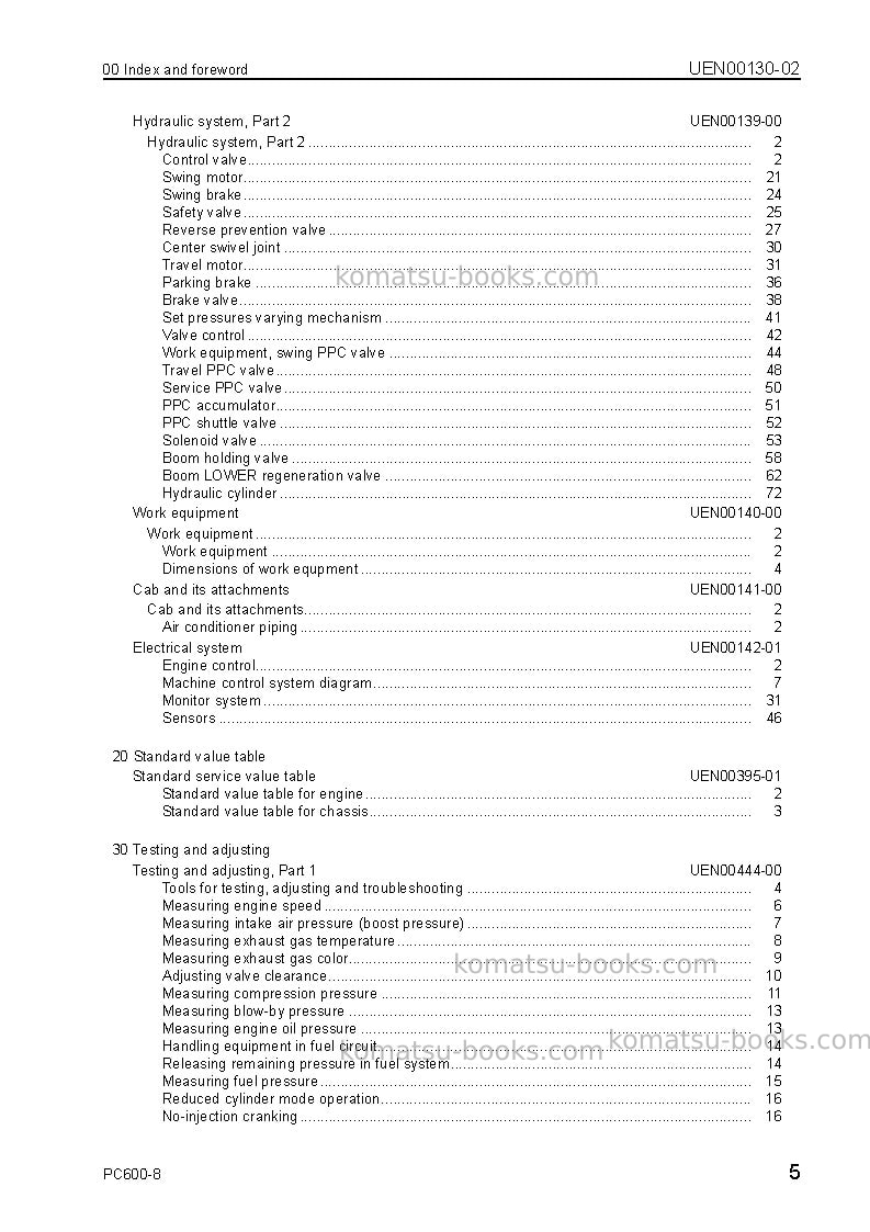 Komatsu pc600lc-8gbr Repair & maintenance cover Page 7