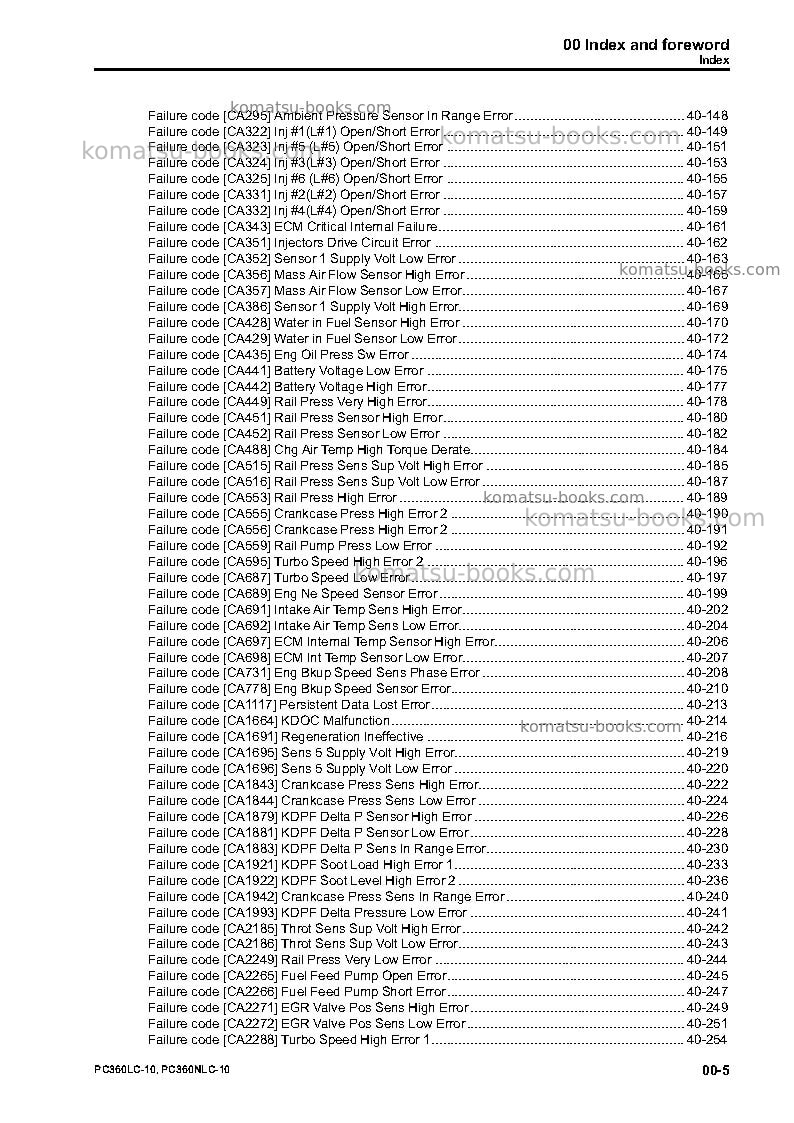 Komatsu pc360lc-10gbr Repair & maintenance cover Page 7 Komatsu pc360lc-10gbr Repair & maintenance cover Page 7