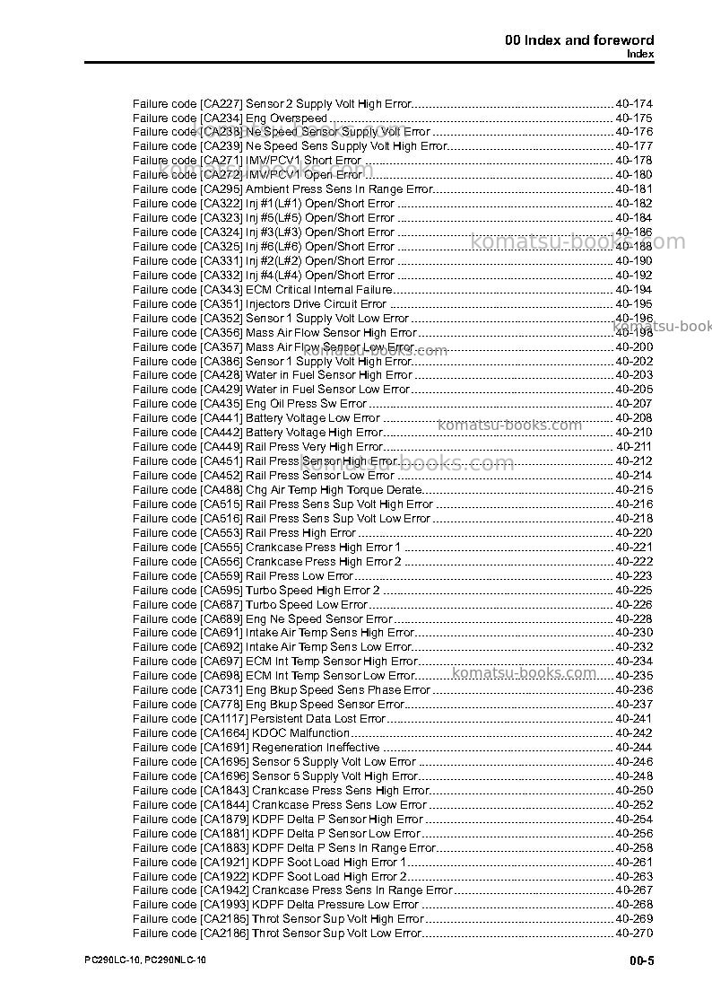 Komatsu pc290lc-10gbr Repair & maintenance cover Page 7 Komatsu pc290lc-10gbr Repair & maintenance cover Page 7
