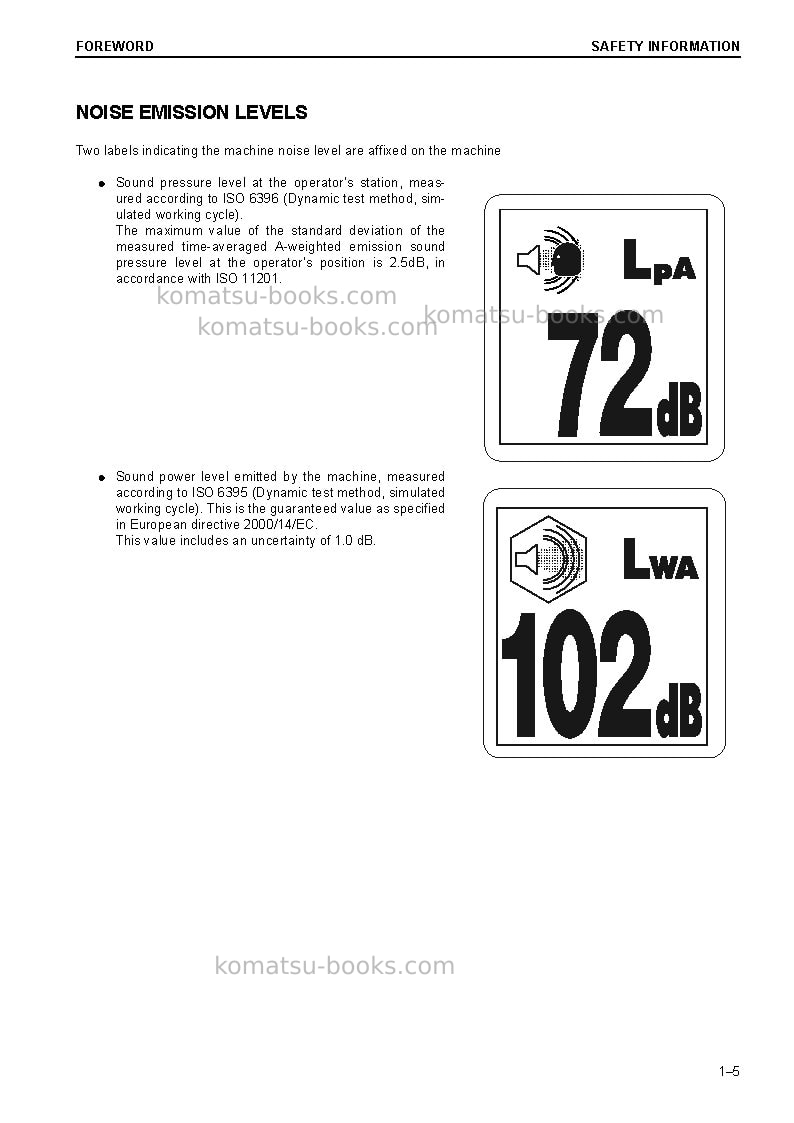 Komatsu pc228uslc-10gbr Operation manual cover Page 7 Komatsu pc228uslc-10gbr Operation manual cover Page 7