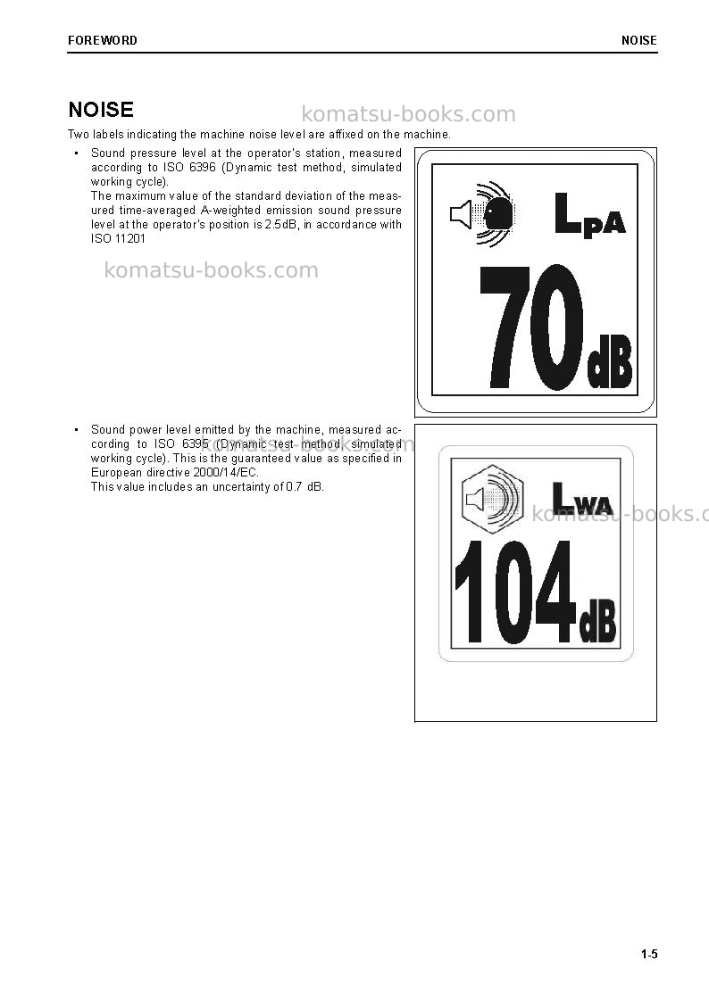 Komatsu pc290lc-11gbr-demolition Operation manual cover Page 7