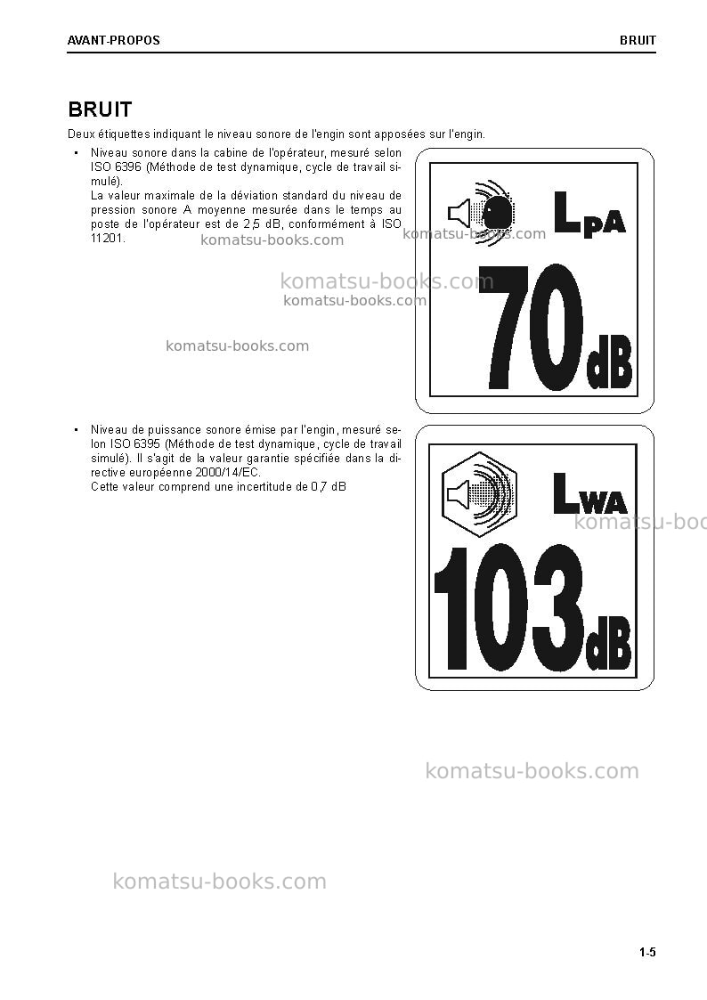 Komatsu pc240lc-11gbr Manuel d'utilisation couverture Page 7 Komatsu pc240lc-11gbr Manuel d'utilisation couverture Page 7