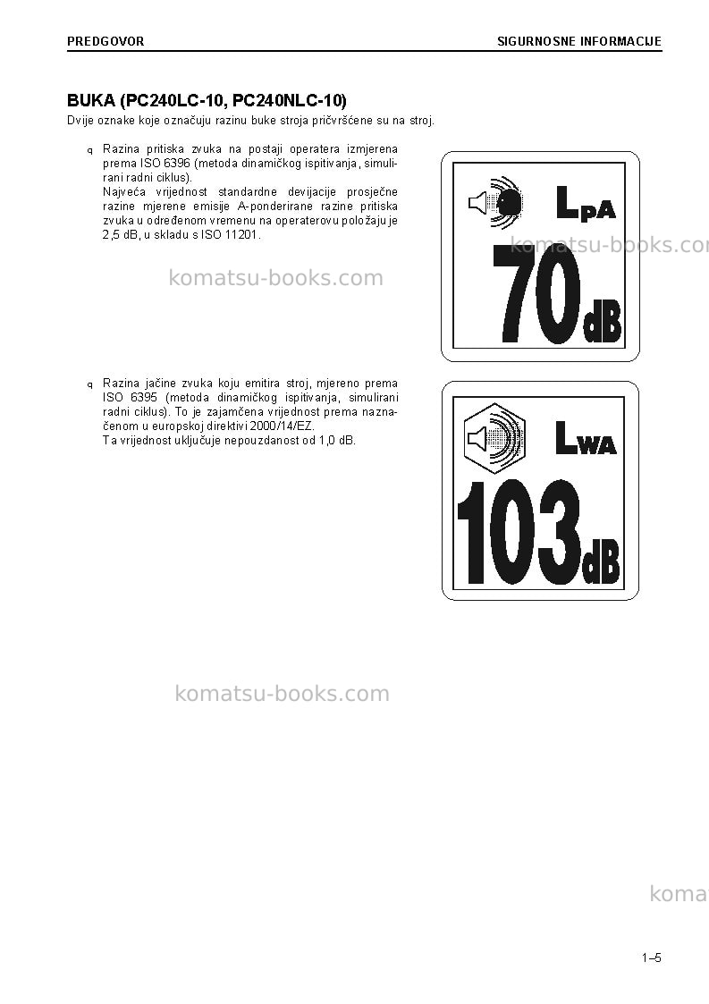 Komatsu pc240lc-10gbr Operation manual cover Page 7 Komatsu pc240lc-10gbr Operation manual cover Page 7
