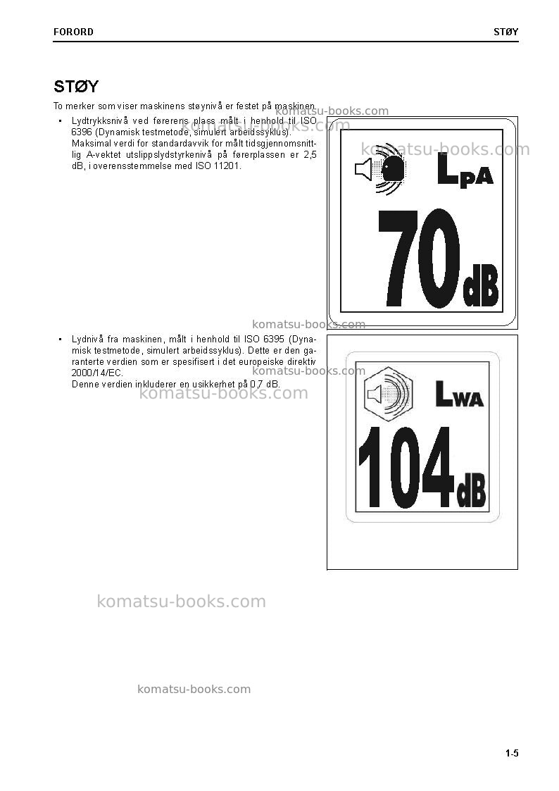 Komatsu pc290nlc-11gbr Operation manual cover Page 7 Komatsu pc290nlc-11gbr Operation manual cover Page 7