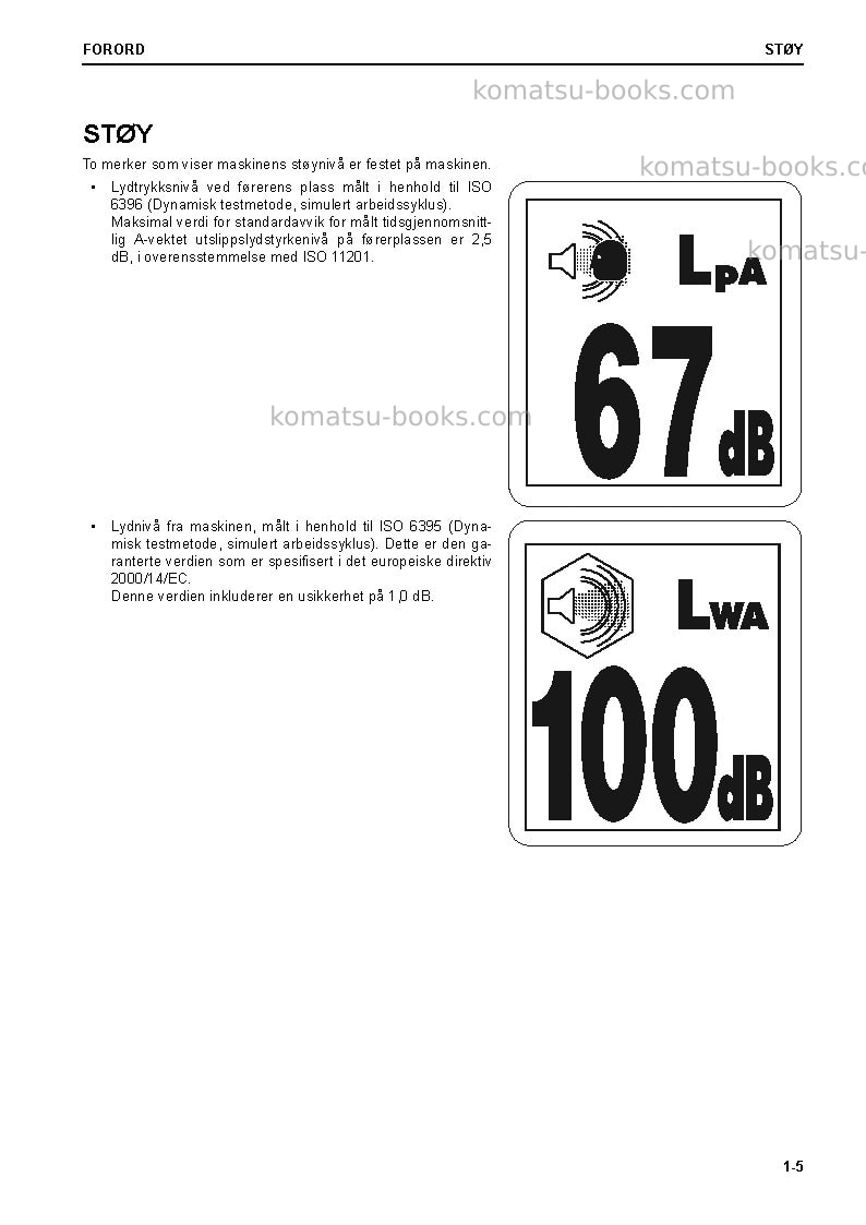 Komatsu pc210lc-11gbr Operation manual cover Page 7