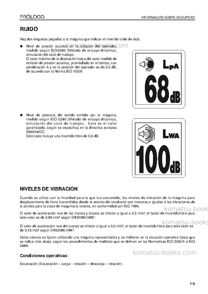 Komatsu pc130-8gbr Manual de operación cover Page 7 Komatsu pc130-8gbr Manual de operación cover Page 7
