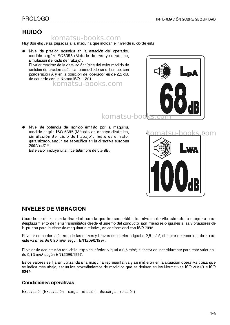 Komatsu pc130-8gbr Manual de operación cover Page 7 Komatsu pc130-8gbr Manual de operación cover Page 7