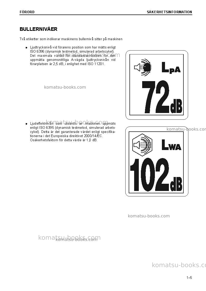 Komatsu pc228uslc-10gbr Operation manual cover Page 7