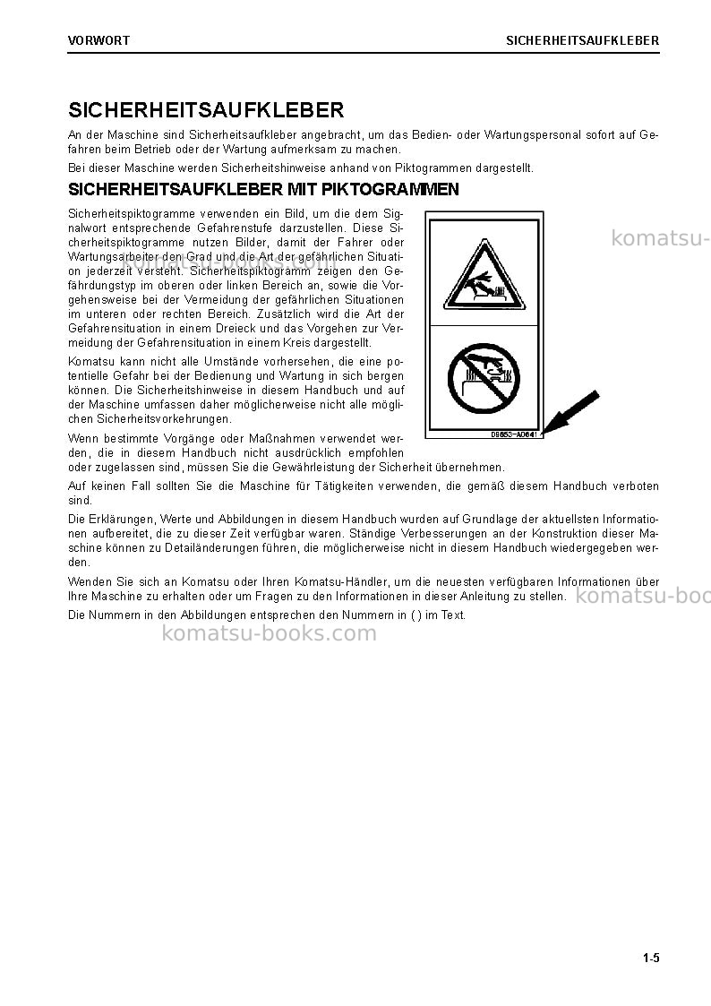Komatsu wa470-8deu Betriebsanleitung Titelseite Seite 7 Komatsu wa470-8deu Betriebsanleitung Titelseite Seite 7
