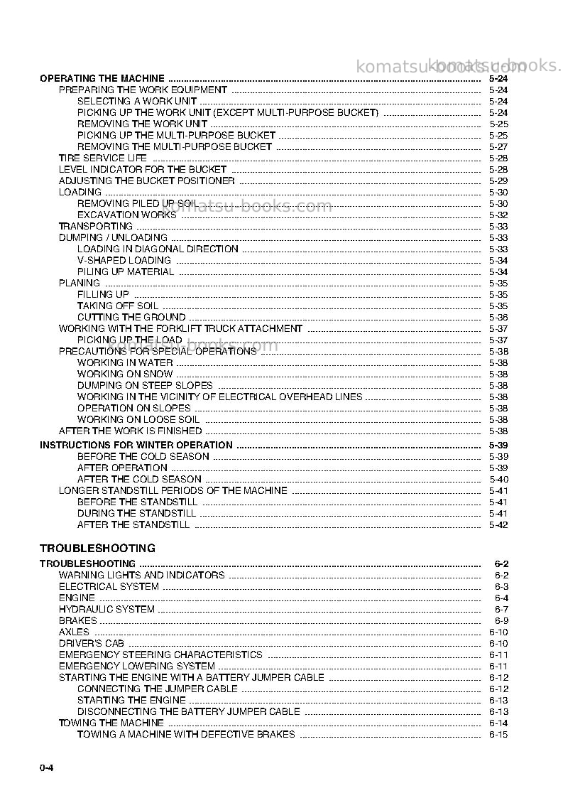 Komatsu wa65-3deu Operation manual cover Page 7 Komatsu wa65-3deu Operation manual cover Page 7