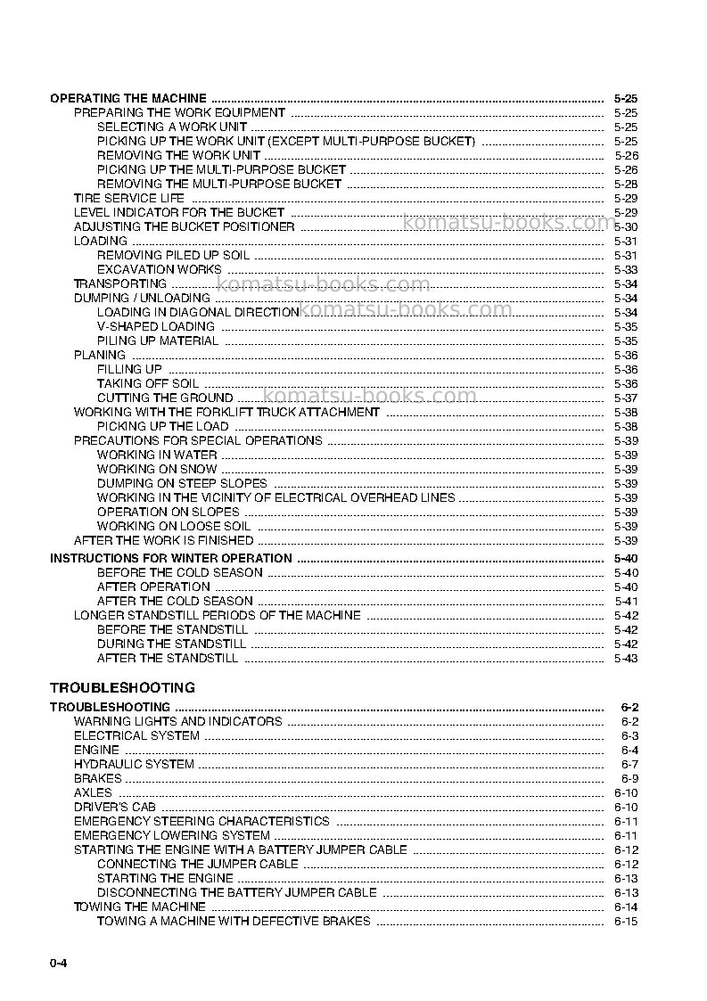 Komatsu wa85-3deu Operation manual cover Page 7 Komatsu wa85-3deu Operation manual cover Page 7