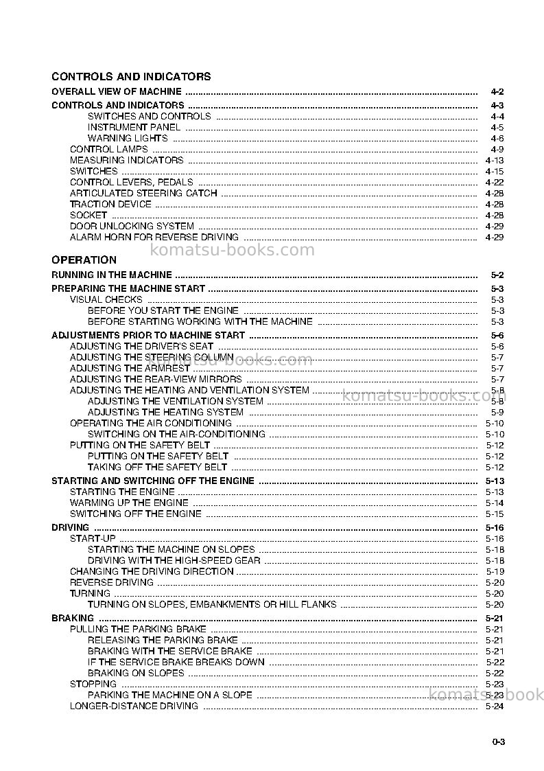 Komatsu wa95-3deu-30km options Operation manual cover Page 7 Komatsu wa95-3deu-30km options Operation manual cover Page 7