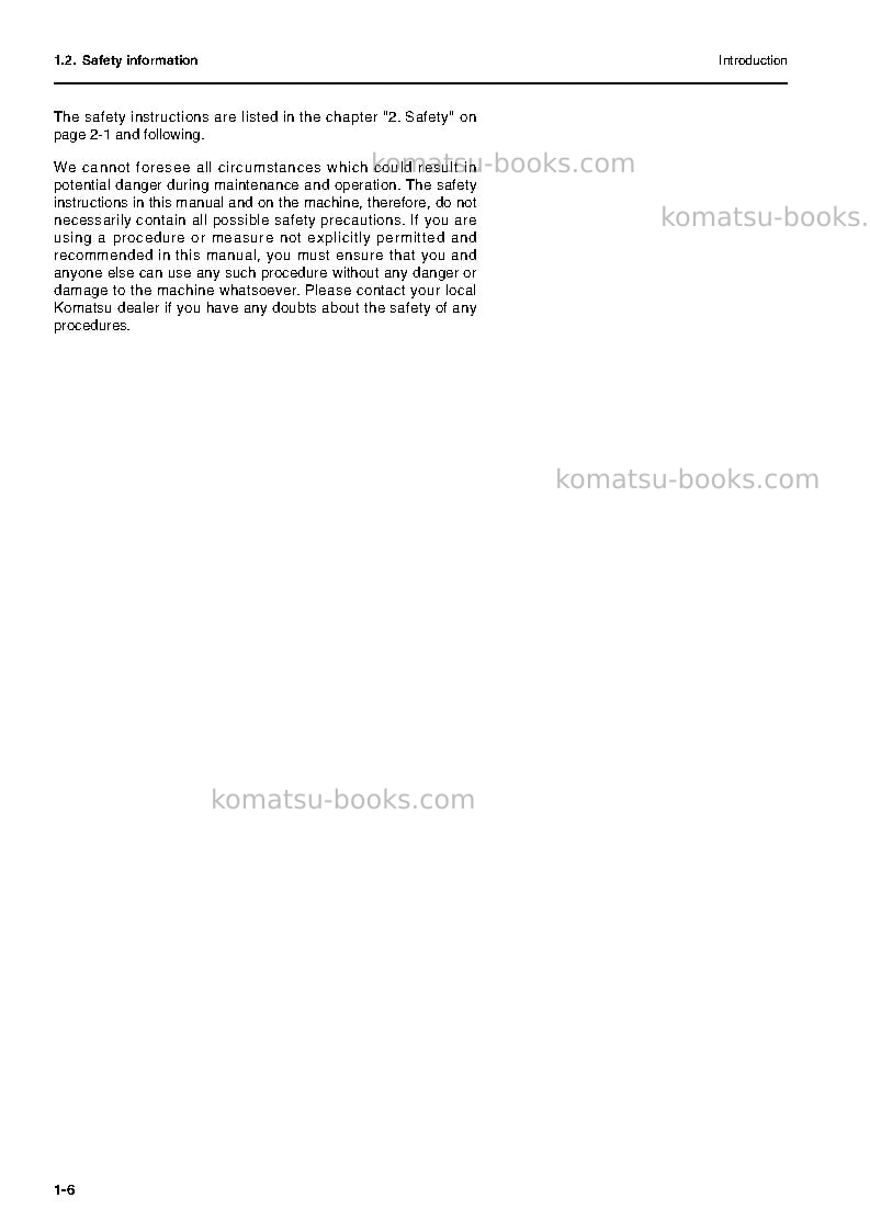 Komatsu wa115-3deu Operation manual cover Page 7 Komatsu wa115-3deu Operation manual cover Page 7