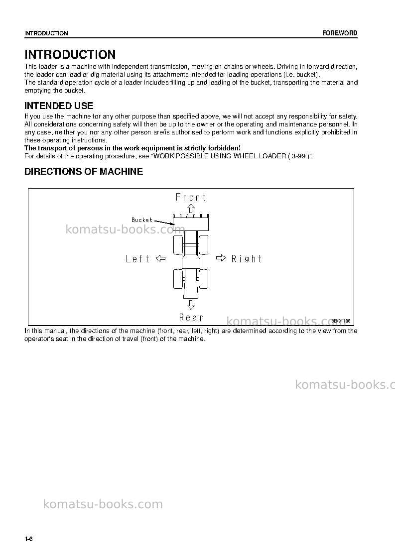 Komatsu wa480-5deu-h Operation manual cover Page 7