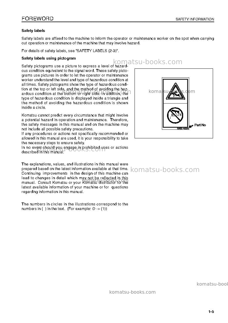 Komatsu wa320-5deu-h Operation manual cover Page 7