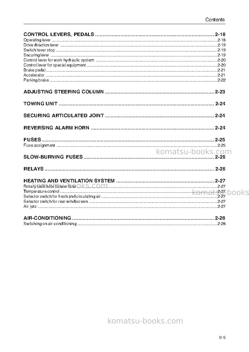 Komatsu wa270-3deu Operation manual cover Page 7 Komatsu wa270-3deu Operation manual cover Page 7