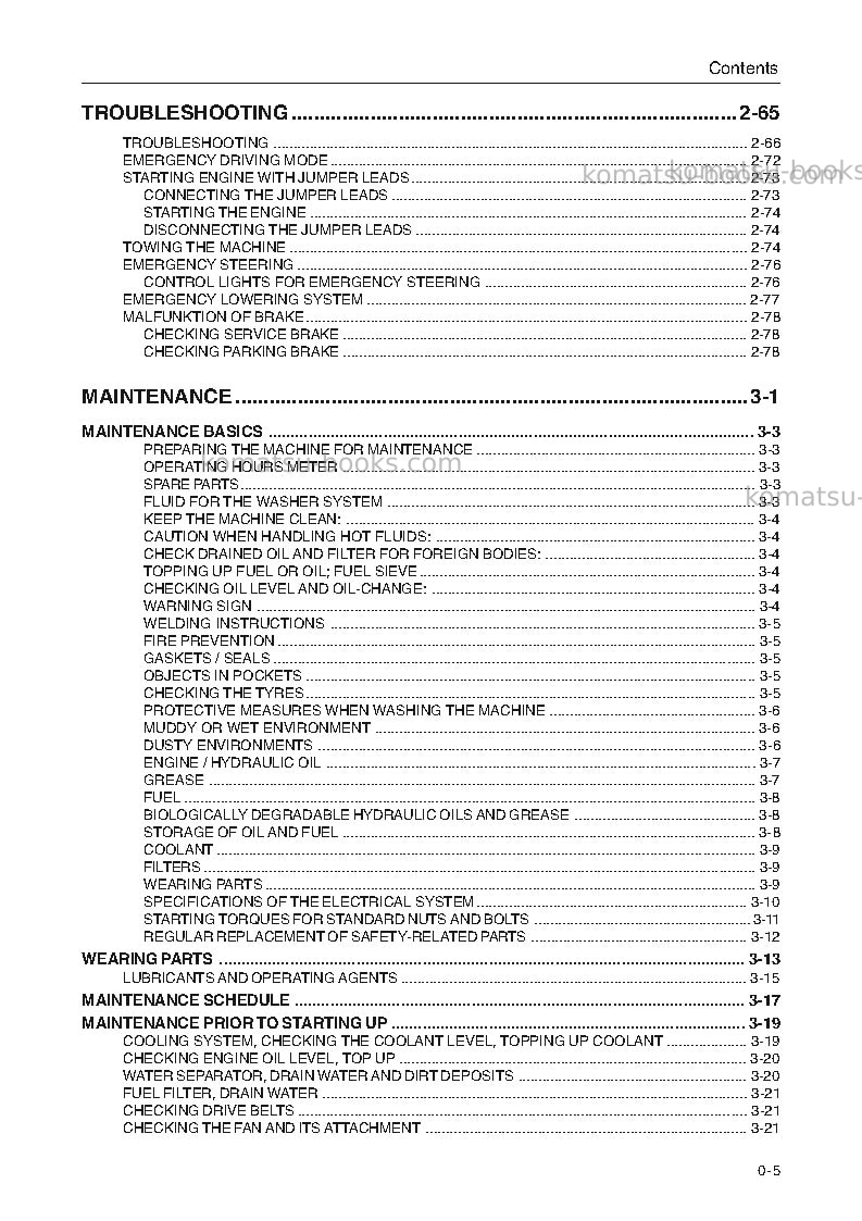 Komatsu wa270-3deu Operation manual cover Page 7 Komatsu wa270-3deu Operation manual cover Page 7