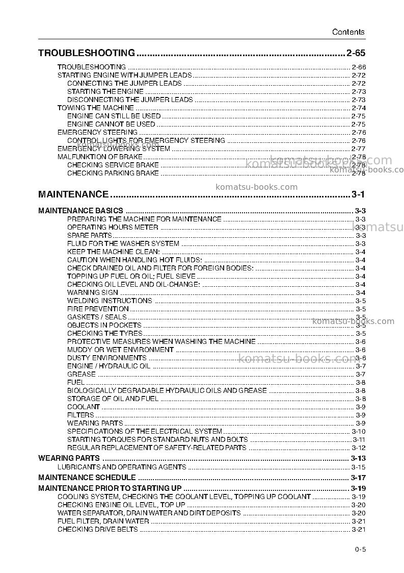 Komatsu wa270-3deu Operation manual cover Page 7 Komatsu wa270-3deu Operation manual cover Page 7