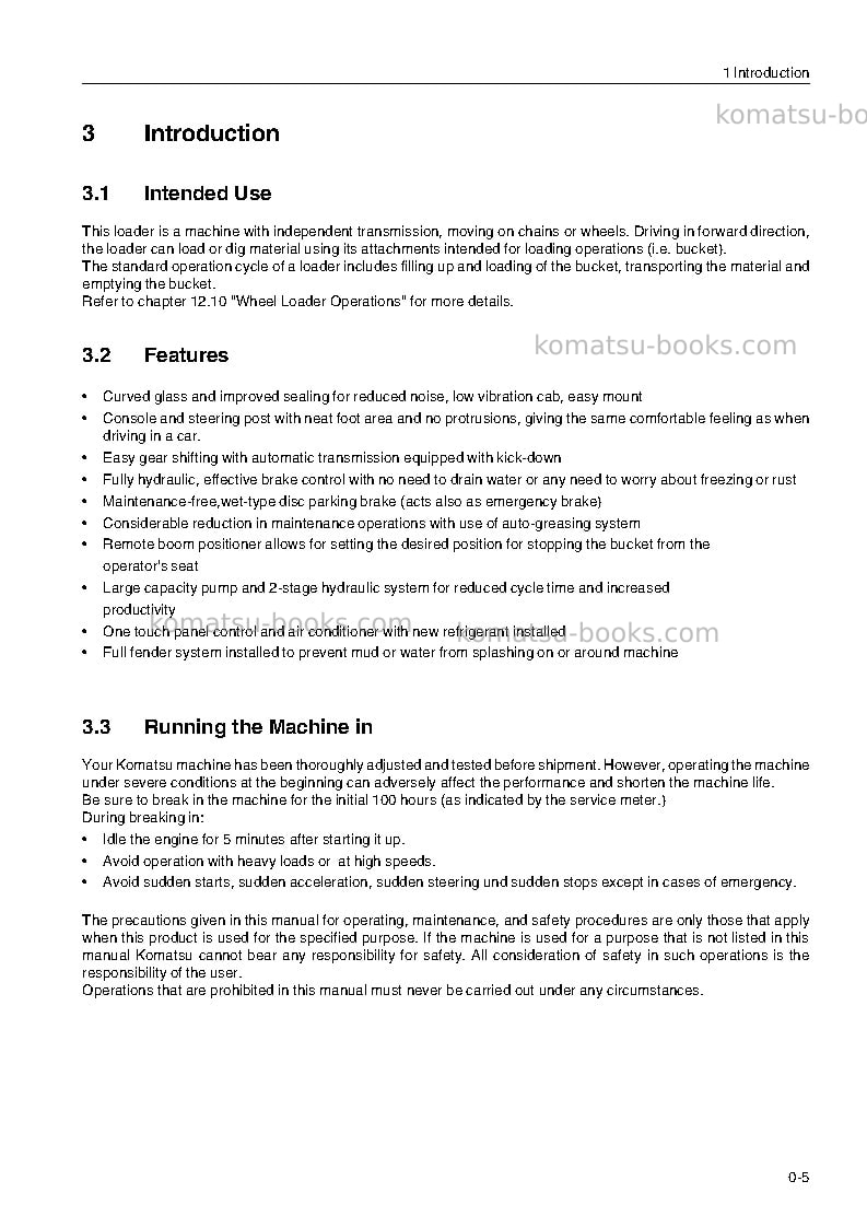 Komatsu wa470-3deu-h Operation manual cover Page 7 Komatsu wa470-3deu-h Operation manual cover Page 7