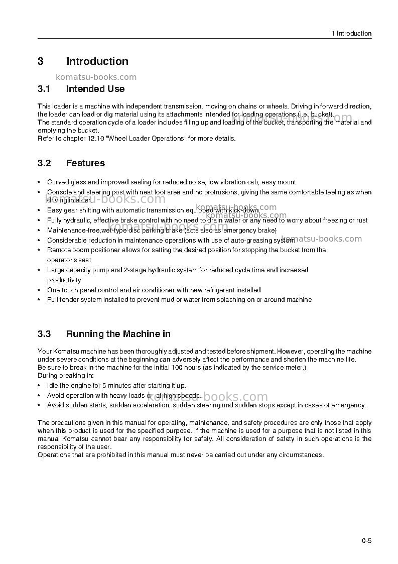 Komatsu wa470-3deu-h Operation manual cover Page 7 Komatsu wa470-3deu-h Operation manual cover Page 7